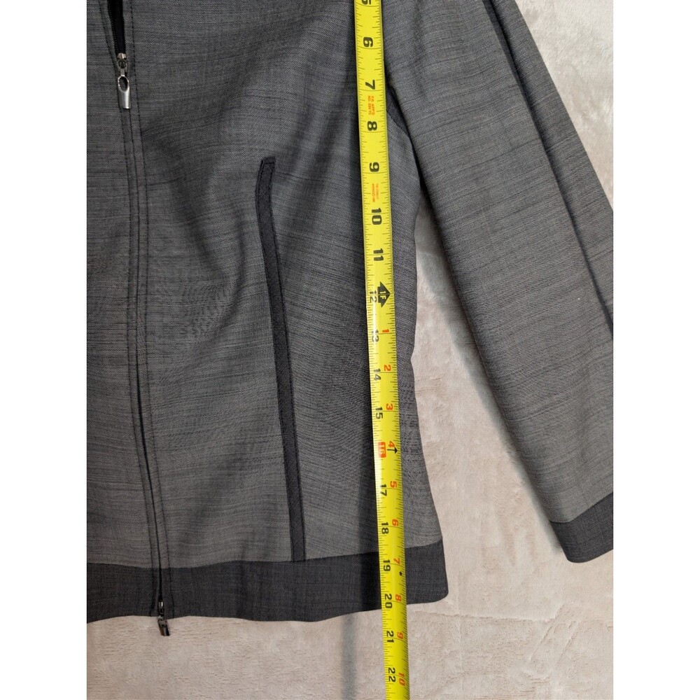 100% Wool Zip Jacket Coat Size 4 Gray Cropped Minimalist Blazer Model Luxury image 7